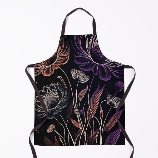 Item preview, "Elaina" - Luxury Flowers Abstract Pattern in Gold, Silver, Purple, Black designed and sold by HiArtify ❤️.