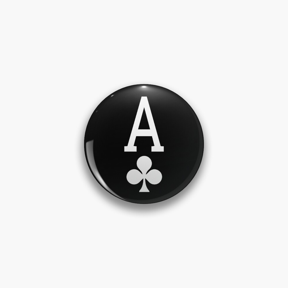 "Black and White Ace of clubs card game" Pin for Sale by FrenchsTuck