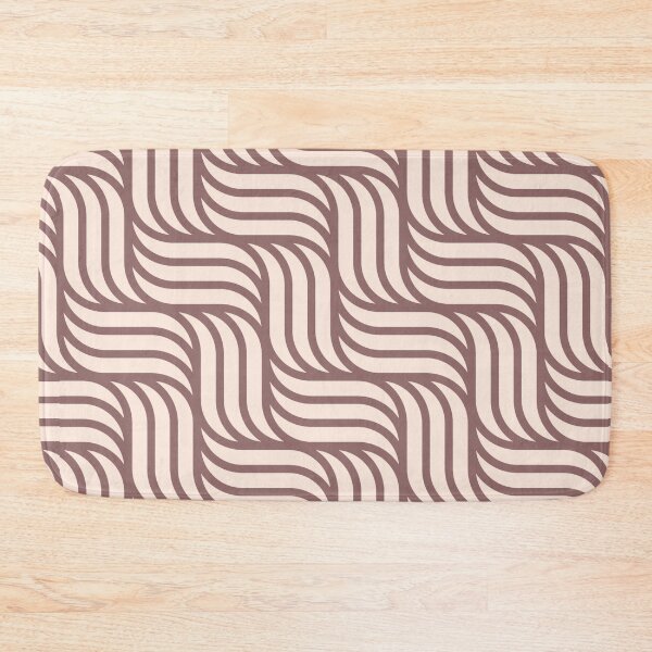 Item preview, Minimalistic Contemporary Brown & Peach Cream Basket Weave Pattern Design Metallic Print designed and sold by Kodexstore.