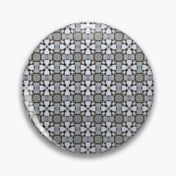 Item preview, Symmetrical abstract floral mosaic pattern textile designed and sold by HappyVibesAlert.