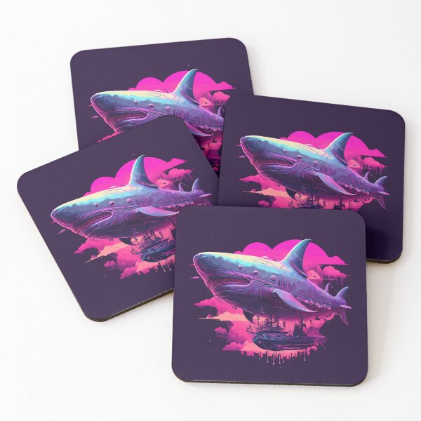 Item preview, Synthwave Shark Airship designed and sold by ChasmicArt.