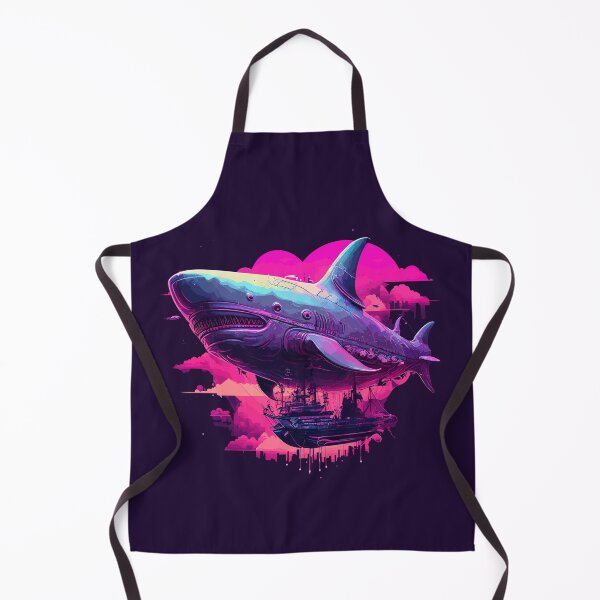 Aperçu de l'œuvre Dirigeable Requin Synthwave créée et vendue par ChasmicArt.