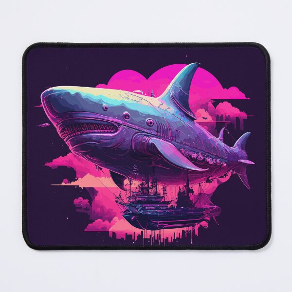 Item preview, Synthwave Shark Airship designed and sold by ChasmicArt.