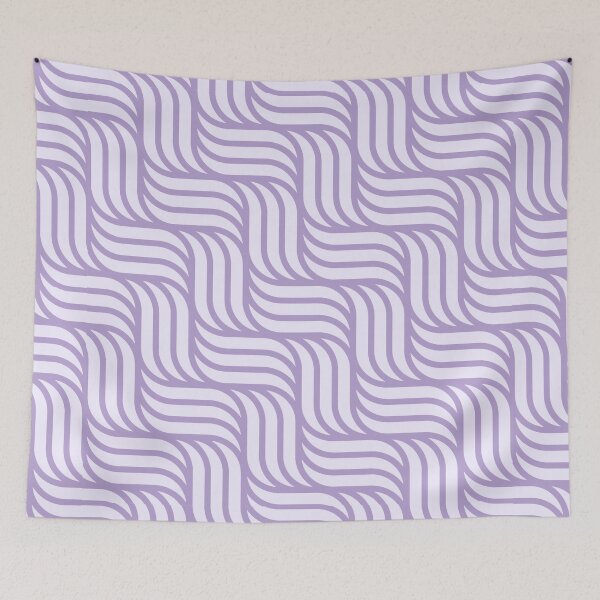 Item preview, Minimalistic Contemporary Lavender Pastel Purple Basket Weave Pattern Design Metallic Print designed and sold by Kodexstore.