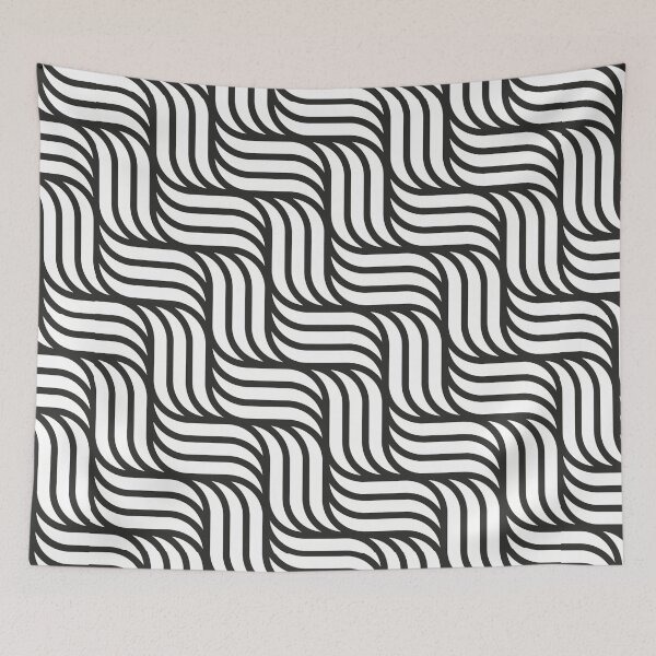 Item preview, Modern Bright Contemporary Basket Weave Pattern Design On A Black & White Metallic Print designed and sold by Kodexstore.