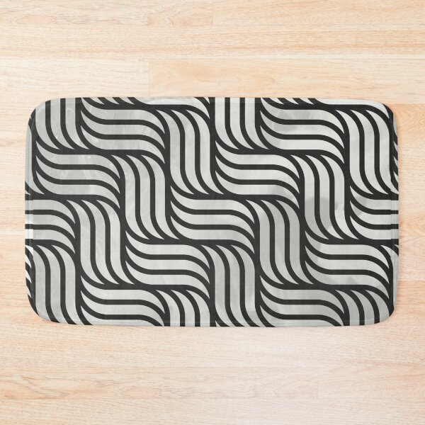 Item preview, Modern Bright Contemporary Basket Weave Pattern Design On A Black & White Metallic Gradient Print designed and sold by Kodexstore.