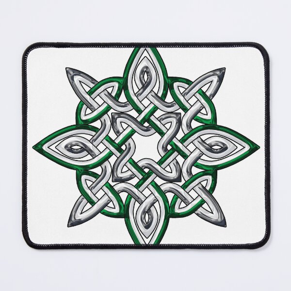 Item preview, Metallic Green and Silver Celtic Knot Star designed and sold by InfiniteWonders.