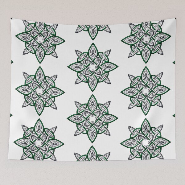 Item preview, Metallic Green and Silver Celtic Knot Star designed and sold by InfiniteWonders.