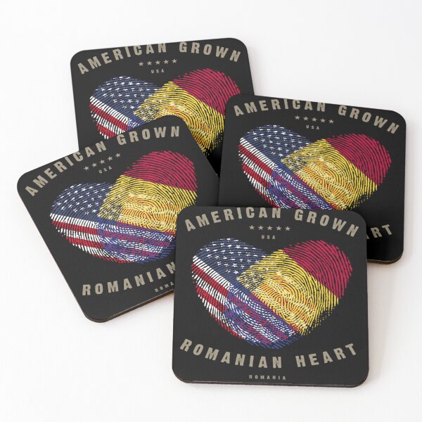 Item preview, American Grown Romanian Heart Love Romania Flag designed and sold by EstherDoyle.