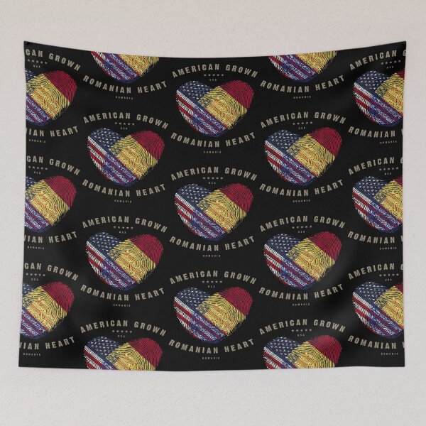 Item preview, American Grown Romanian Heart Love Romania Flag designed and sold by EstherDoyle.