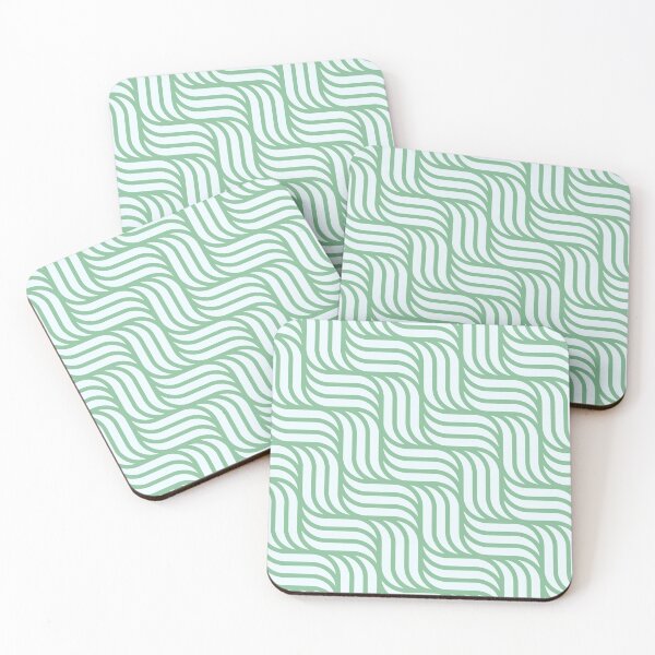 Item preview, Minimalistic Contemporary Pastel Green Basket Weave Pattern Design Metallic Print designed and sold by Kodexstore.