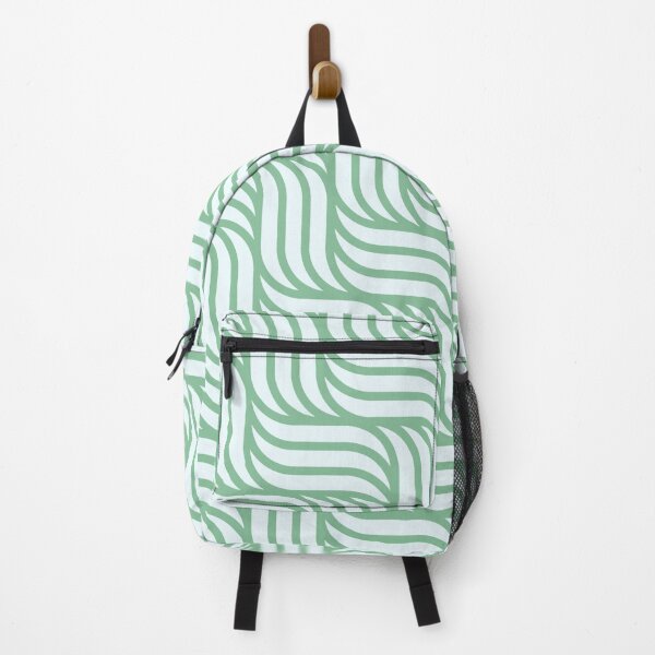 Item preview, Minimalistic Contemporary Pastel Green Basket Weave Pattern Design Metallic Print designed and sold by Kodexstore.