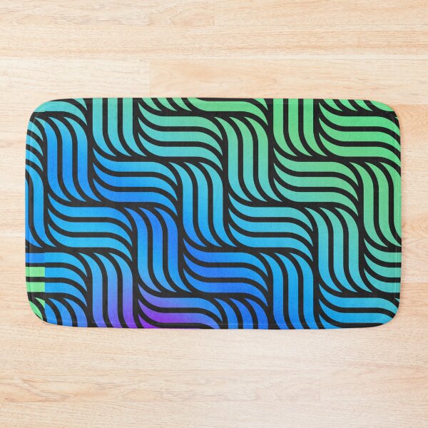 Item preview, Modern Bright Contemporary Basket Weave Pattern Design On A Teal Blue, Purple & Dark Pink Gradient   designed and sold by Kodexstore.