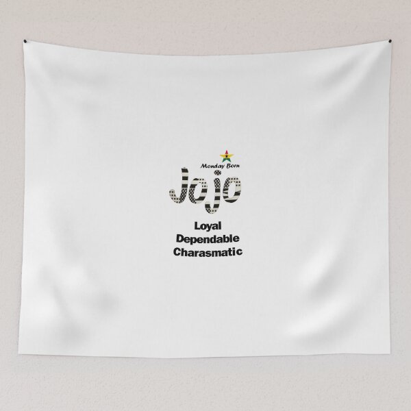 Item preview, Monday Born Ghanaian Male Name 'Jojo' in black and white designed and sold by WhoWeAre.