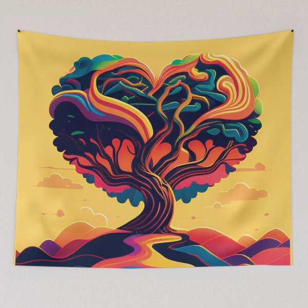 Item preview, Abstract Landscape Heart Tree designed and sold by PhiloSophyEye.
