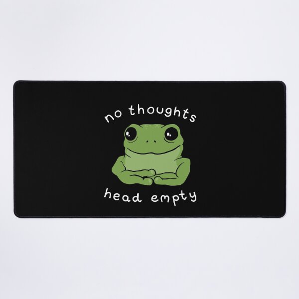 Item preview, No Thoughts Head Empty Frog Meme: A Cute Mental Health Aesthetic with a Sad Big Eyed Kawaii Toad as a Green Froggy Face designed and sold by MinistryOfFrogs.