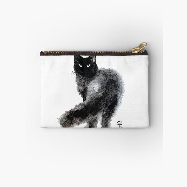 Item preview, Black Cat art - wet watercolor illustration designed and sold by ArtProvocation.