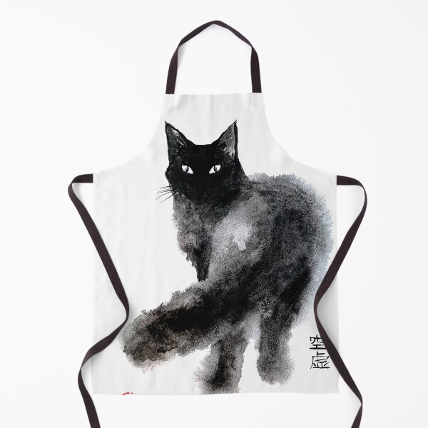 Item preview, Black Cat art - wet watercolor illustration designed and sold by ArtProvocation.