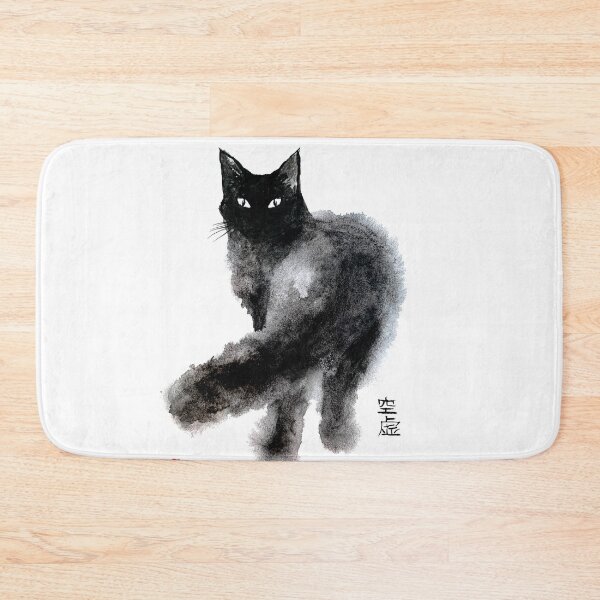 Item preview, Black Cat art - wet watercolor illustration designed and sold by ArtProvocation.