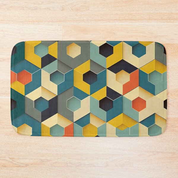 Item preview, Hexagonal Isometric in Primary Colours designed and sold by Patternifico.