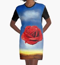 The Meditative Rose-Salvador Dali Graphic T-Shirt Dress