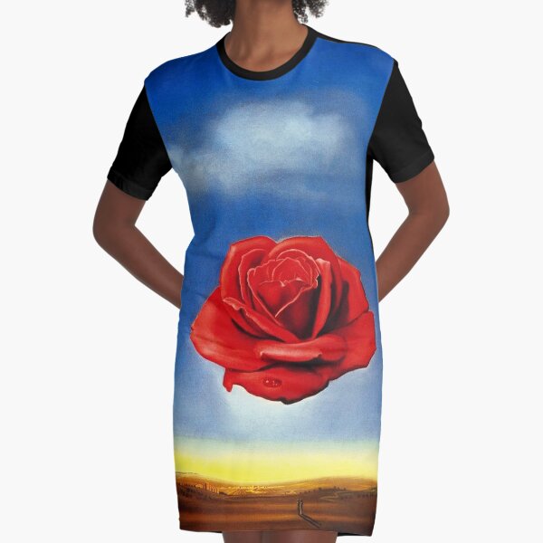 The Meditative Rose-Salvador Dali Graphic T-Shirt Dress