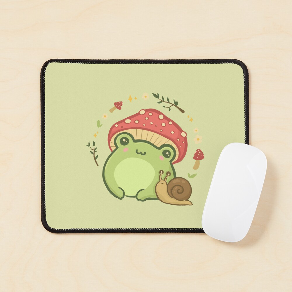 Cottagecore Aesthetic Cute Kawaii Frog Reading Book Mushroom T-Shirt