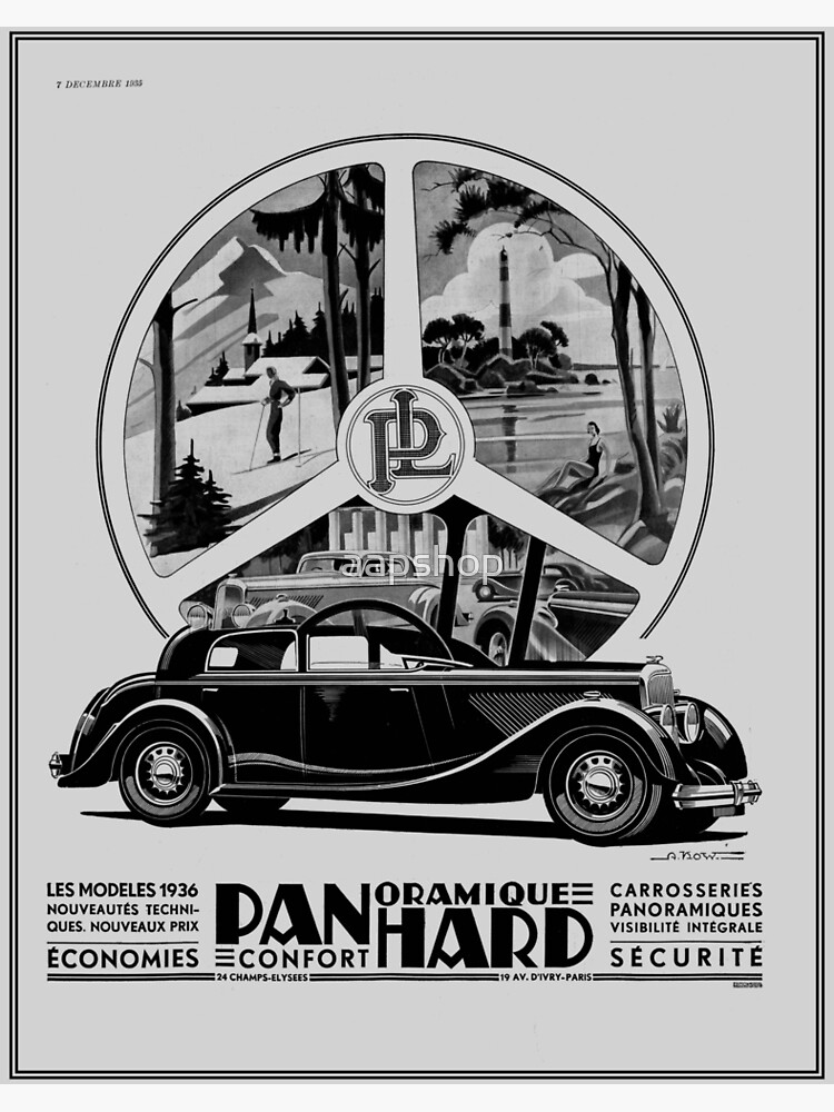 Art Poster Panhard Deco Car Ad Print