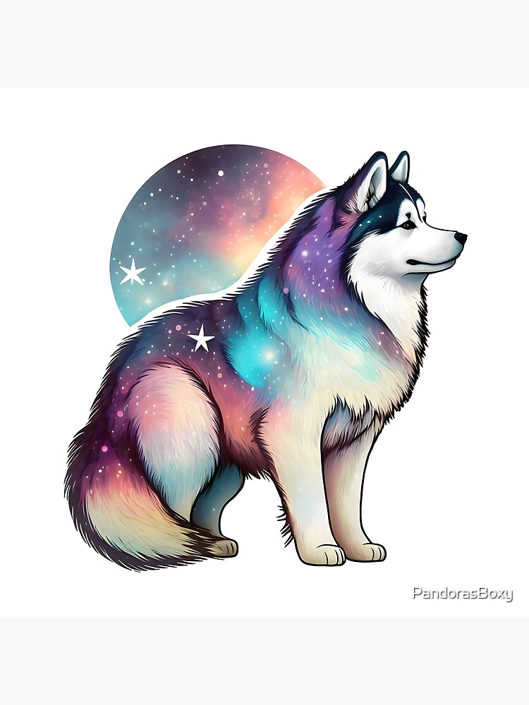 Space Husky Space Doggo Galaxy Husky Art Print