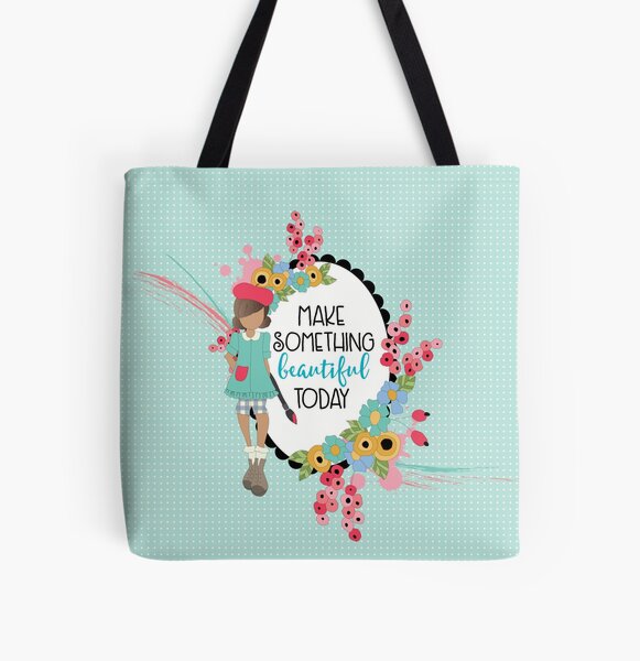 Make Something Beautiful, Dark skin Tone All Over Print Tote Bag
