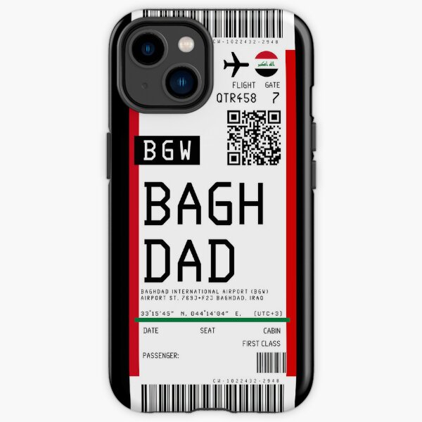 Bordkarte des internationalen Flughafens Bagdad (BGW) gerollt iPhone Robuste Hülle