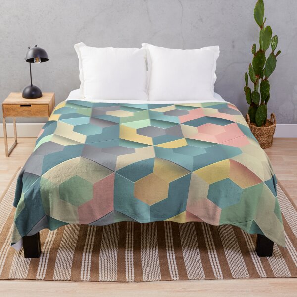 Item preview, Hexagonal Isometric in Pastel Colours designed and sold by Patternifico.