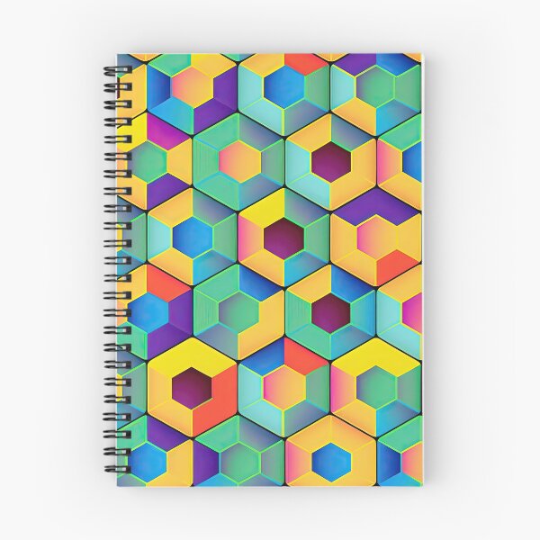 Item preview, Hexagonal Isometric in Neon Colours designed and sold by Patternifico.
