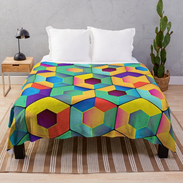 Item preview, Hexagonal Isometric in Neon Colours designed and sold by Patternifico.
