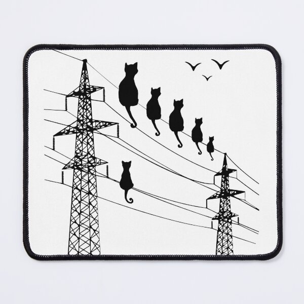 Item preview, A group of cats sits on electric wires designed and sold by GorinART.