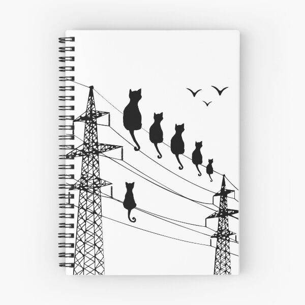 Item preview, A group of cats sits on electric wires designed and sold by GorinART.