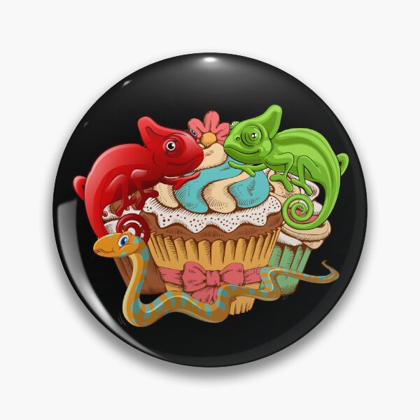Item preview, Full color chameleon cupcake sticker designed and sold by GaryDobson.