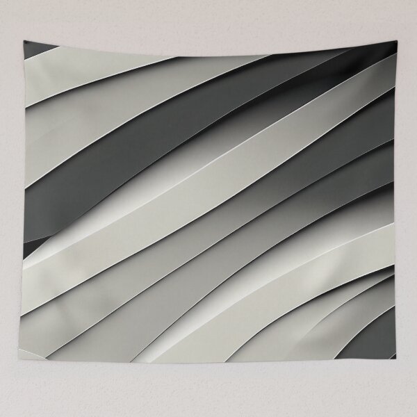 Item preview, "Tessa" - Modern Geometric Abstract Pattern in Grey Silver Black White designed and sold by HiArtify ❤️.