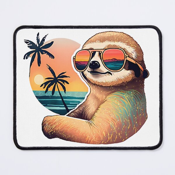 Item preview, Sunset Sloth | Vintage Sloth | Summer Sloth | Beach Sloth designed and sold by CosmicLoots.