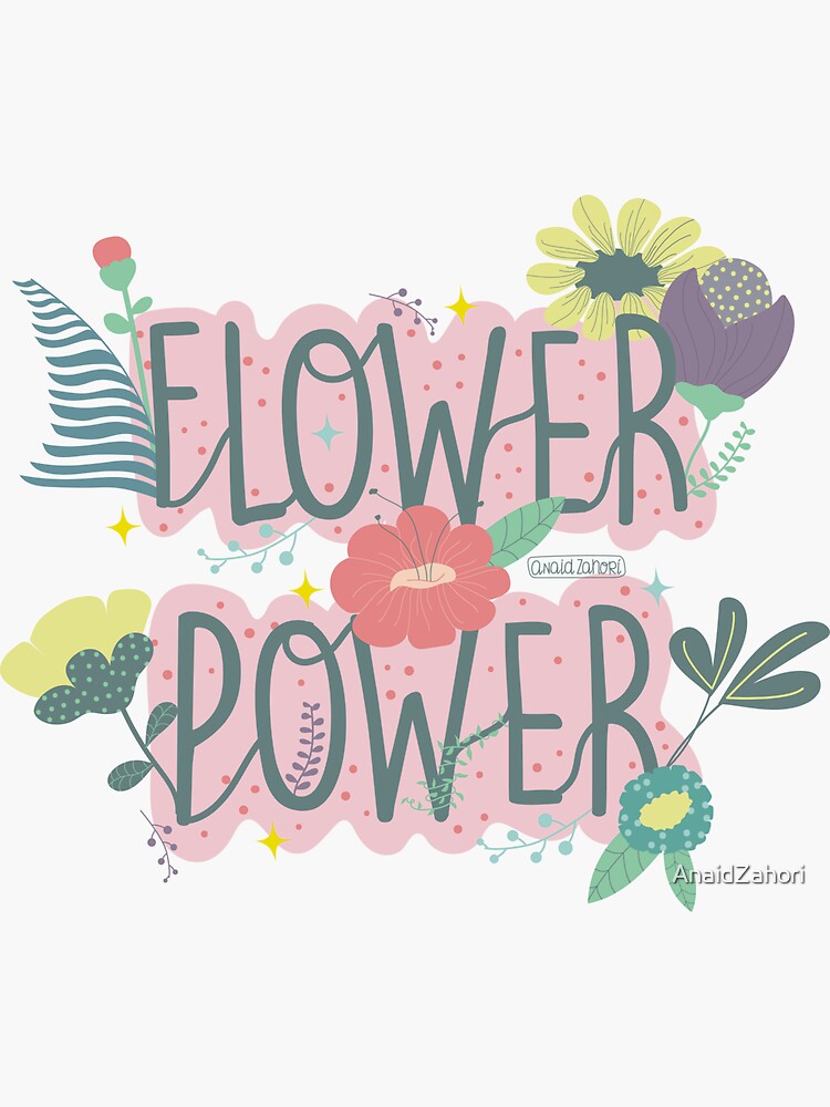 Imagen 3 de 3, Pegatina con la obra Flower Power, diseñada y vendida por AnaidZahori.