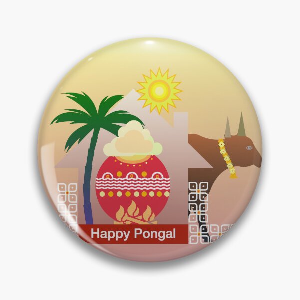Item preview, Happy Pongal 2023 modern design red designed and sold by Bakkia.