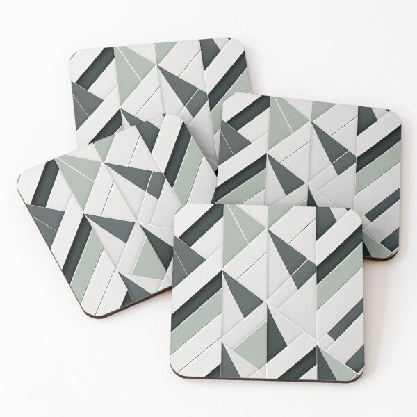 Item preview, "Hayden" - Modern Geometric Abstract Pattern in Grey Silver Black White designed and sold by HiArtify ❤️.