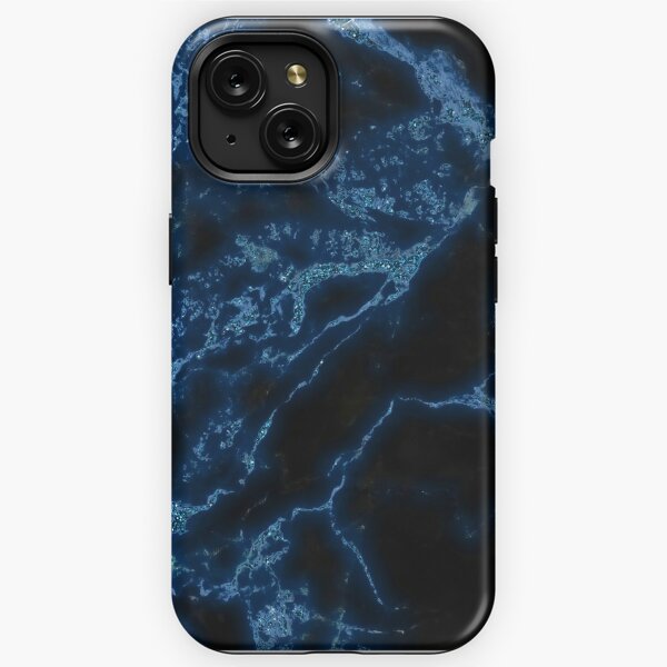 Personalised Initial Phone Case;Name Blue Marble Hard Cover For