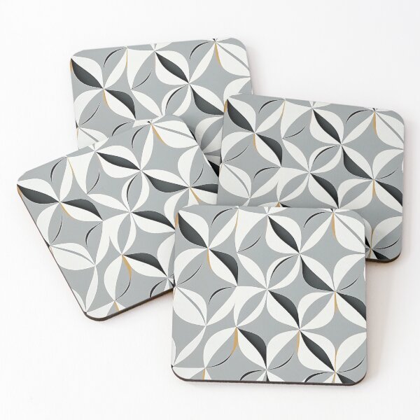 Item preview, "Joanna" - Modern Geometric Abstract Pattern in Grey Silver Black White designed and sold by HiArtify ❤️.