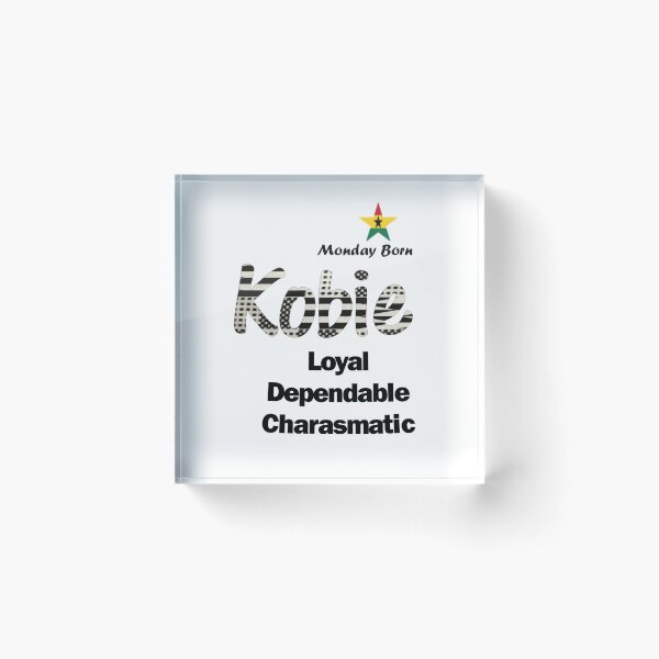 Item preview, Monday Born Ghanaian Male Name 'Kobie' in black and white designed and sold by WhoWeAre.