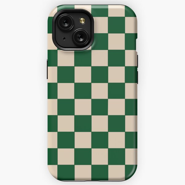 Checkerboard Check Checkered Pattern in Mushroom Beige and Cream iPhone Case  by Kierkegaard Design Studio