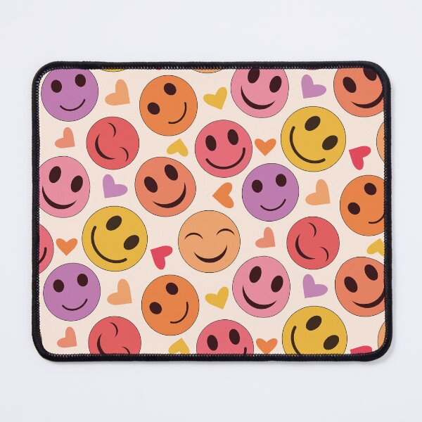 Item preview, Colorful Happy smiling faces with hearts pattern  designed and sold by Yasminepatterns .