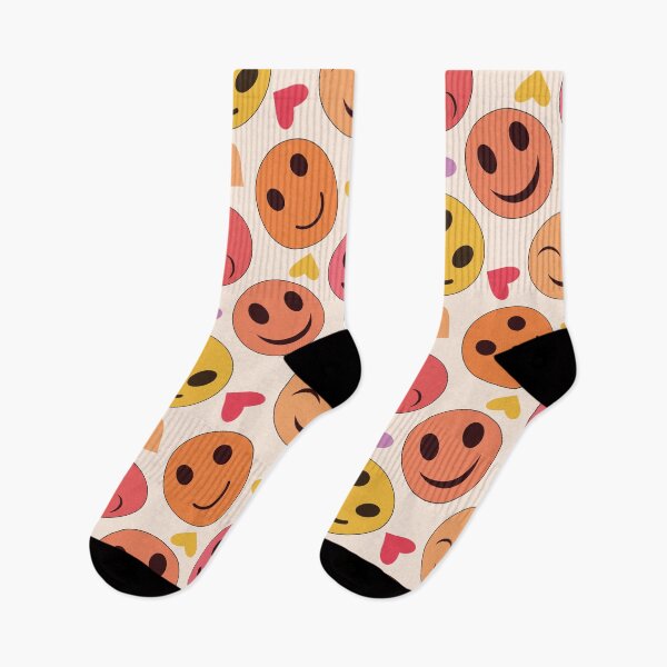 Item preview, Colorful Happy smiling faces with hearts pattern  designed and sold by Yasminepatterns .