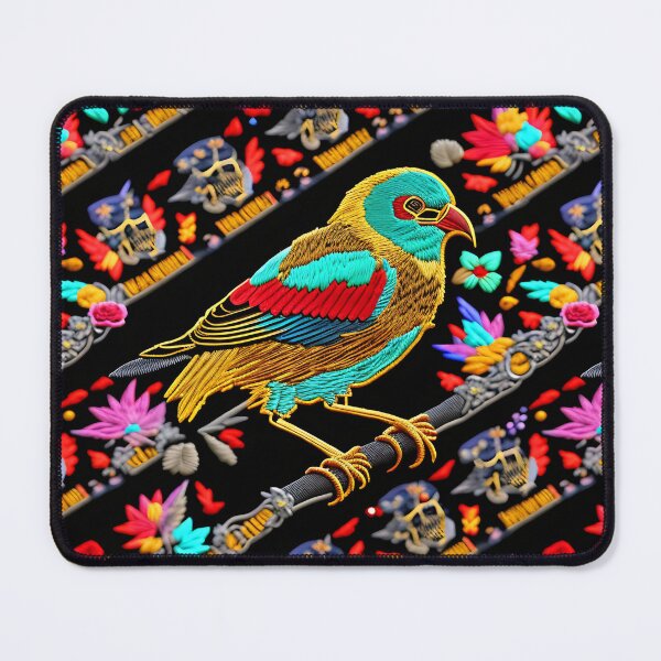 Item preview, Everybirdy golder birds pattern embroidered 04_S60 designed and sold by CreArtorium.