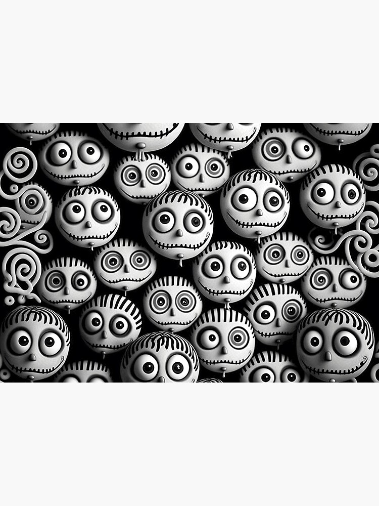 Tim Burton Big Eye Smiling Face Smiley Face Characters Art Print